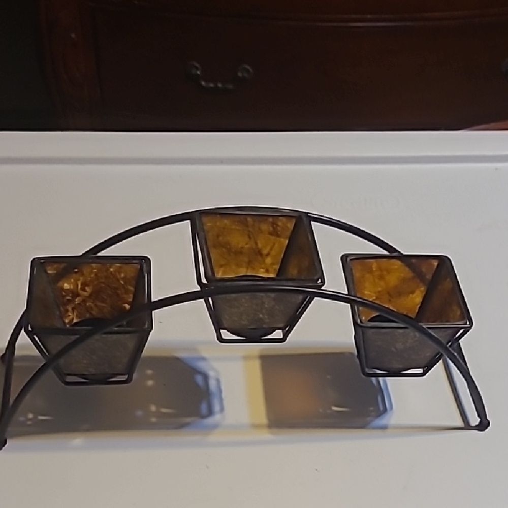 Brown Metal Candle Holder